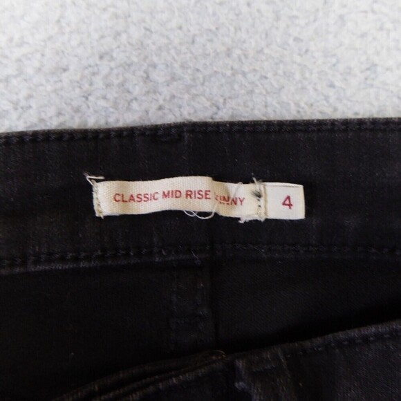 Levi's Jeans Women's 4 Black Classic Fit Mid Rise Skinny Stretch Denim - Picture 7 of 13